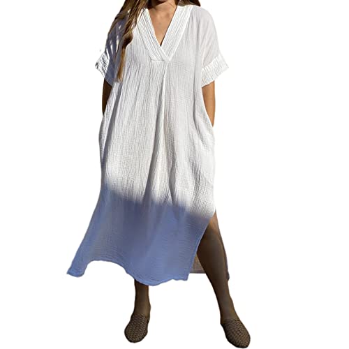 JSGHGDF Kaftan Strandkleid Beach Up Lang Damen Kaftan Kleid Strandkleid Coverup Kaftan Maxikleid Badeanzug Up von JSGHGDF