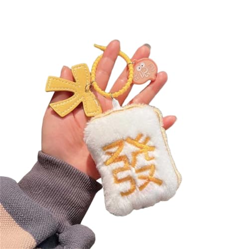 JSGHGDF Lustiger Mahjong-Schlüsselanhänger, Auto-Schlüsselanhänger, Ornament, Mahjong-Handys, Charm, Auto-Schlüsselanhänger für Taschendekorationen, gelb von JSGHGDF