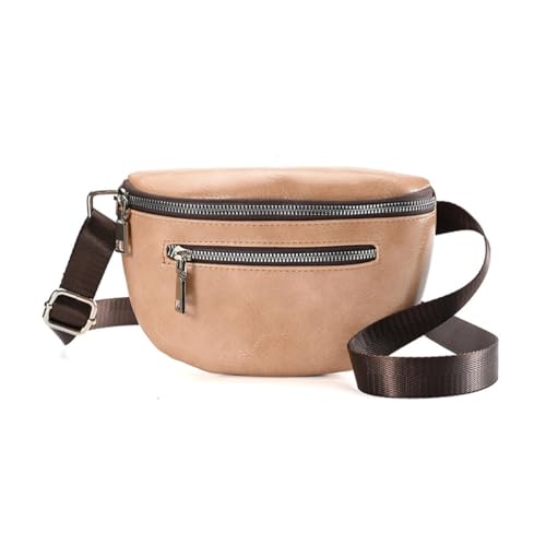 JSGHGDF Modische Hüfttasche für Damen, Halbmond-Gürteltasche, große Kapazität, Brusttaschen mit verstellbarem Riemen, aprikose von JSGHGDF