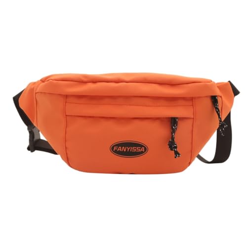 JSGHGDF Praktische und sichere Crossbody-Tasche zum Wandern und Einkaufen, Nylon-Schultertaschen, Sport-Hüfttasche, Brusttaschen, Orange von JSGHGDF