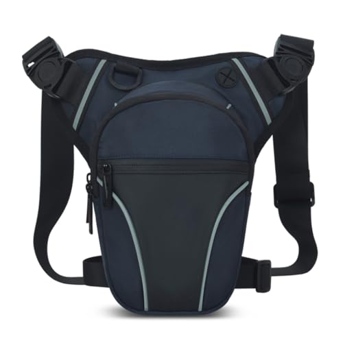 JSGHGDF Wasserdichte Beintasche, Outdoor, Wandern, Hüfttasche für Herren, Damen, Motorrad, Fahrrad, Radfahren, mehrere Taschen, dunkelblau von JSGHGDF