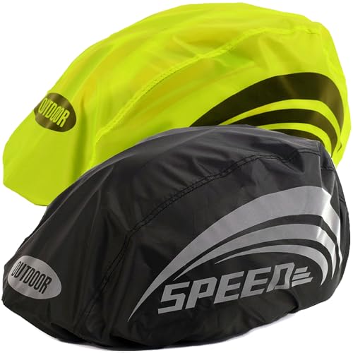 JSHAHA 2er-Pack Fahrradhelm Überzüge Fahrradhelm Regenschutz (Schwarz Grün) von JSHAHA