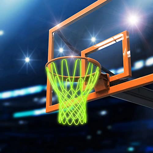 JSHAHA Basketball Netze Leuchtendes 12 Schlaufen Night Light Basketball Net für Outdoor und Indoor, 1 Stück Standardgröße,Tragbar und Faltbar, Nylon von JSHAHA