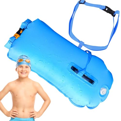 JSHDUSA Schwimmboje für offenes Wasser, gut sichtbare Sicherheits-Schwimmboje, 28 l, aufblasbarer Trockensack mit verstellbarem Hüftgurt, Trocken-Drift-Tasche für sicheres Training und Rennen, von JSHDUSA