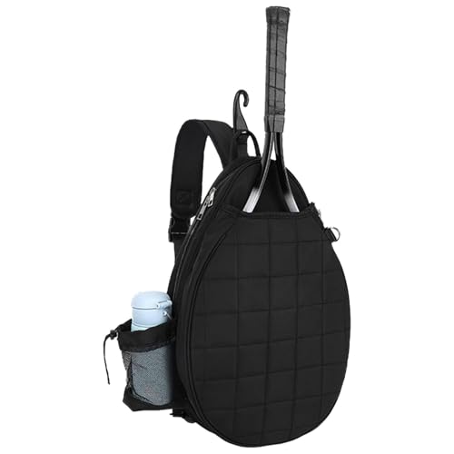 JSHDUSA Tennisschläger-Taschen für Damen, Tragegriff oben mit Wasserflaschenhalter, abnehmbares Schloss, wasserabweisend, Brustgitter, bedruckte Tennisschlinge von JSHDUSA