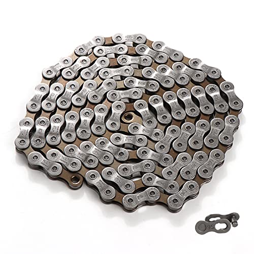 Fahrradkette 116 Glieder, 9-fach Bike Chain Radfahren Ketten Langlebige Fahrradkette für Rennrad Mountainbike von JSMTKJ