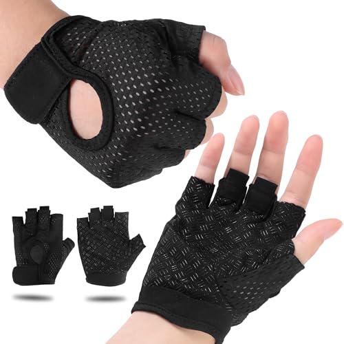 JSMTKJ Fitness Handschuhe Atmungsaktive Trainingshandschuhe Rutschfester Silikon Gym Gloves Gewichtheben Handschuhe für Fitnessstudio, Gewichtheben, Radfahren von JSMTKJ