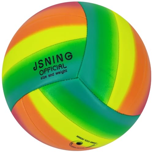 JSNING Regenbogen-Volleyball, Volleyball mit Pumpe, weiche Haptik, Volley Lite für drinnen und draußen, Strandspiel, offizielle Größe 5, niedliches, cooles Design JSNING Regenbogen-Volleyball, Volleyball mit Pumpe, weiche Haptik, Volley Lite für drinnen und draußen, Strandspiel, offizielle Größe 5, niedliches, cooles Design von JSNING