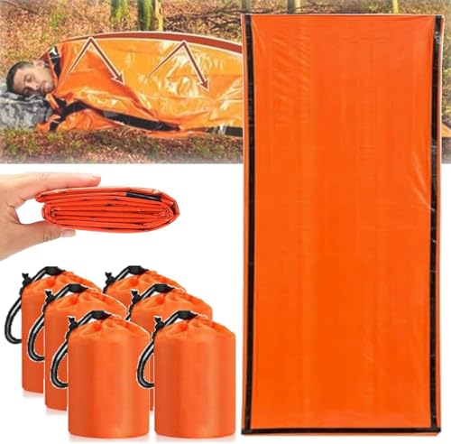 Notfall-Schlafsack für den Außenbereich, wasserdicht, tragbar, Edc, Camping-Ausrüstung, Rettung, Mylar-Sack, Thermo-Hilfe-Decken-Set von JSNKJLMN