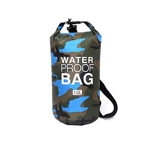 JSRHEEM Dry Bag - 10L 20L 30L Wasserdichter Packsack mit Verstellbarer Schultergurt, Wasserdichter Beutel Schwimmen, Rafting, Camping, Angeln, Bootfahren, Wandern, Kajakfahren (Hellblau, 10L) von JSRHEEM