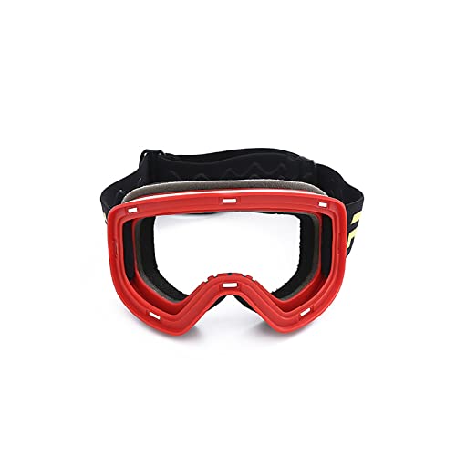 JSSEVN Skibrille Anti-Beschlag-Gläser, Schnee-Sportbrille über Brille, zylindrisch, Schneemobil-Brille, Magnet für Männer und Frauen, winddicht, rot von ＪＳＳＥＶＮ