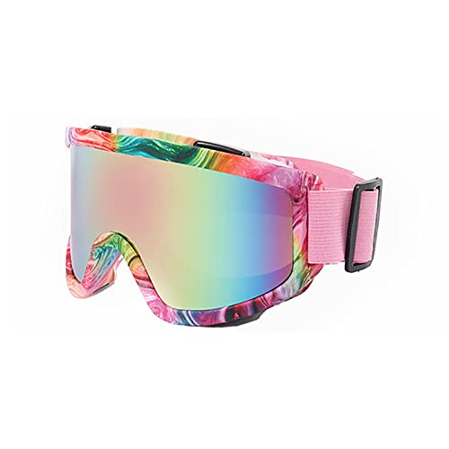 JSSEVN Skibrille Snowboard für Herren und Damen, OTG, Anti-Beschlag-Schneebrille, doppellagig, sphärisch, wind- und sandfest, bunt, polarisierte Sportbrille, winddichter Farbrahmen von ＪＳＳＥＶＮ