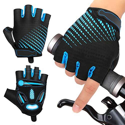 JTENG MTB Handschuhe,Halbfinger Sommer Fahrradhandschuhe für Männer und Frauen,Stoßfestes GELAtmungsaktivBequemRutschfest Geeignet für Motorräder Fahrräder MTB Fitnessstudio (Blau, M) JTENG MTB Handschuhe,Halbfinger Sommer Fahrradhandschuhe für Männer und Frauen,Stoßfestes GELAtmungsaktivBequemRutschfest Geeignet für Motorräder Fahrräder MTB Fitnessstudio (Blau, M) von JTENG
