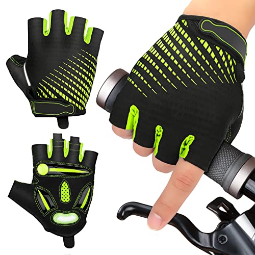 JTENG MTB Handschuhe,Halbfinger Sommer Fahrradhandschuhe für Männer und Frauen,Stoßfestes GELAtmungsaktivBequemRutschfest Geeignet für Motorräder Fahrräder MTB Fitnessstudio (Grün, XL) JTENG MTB Handschuhe,Halbfinger Sommer Fahrradhandschuhe für Männer und Frauen,Stoßfestes GELAtmungsaktivBequemRutschfest Geeignet für Motorräder Fahrräder MTB Fitnessstudio (Grün, XL) von JTENG