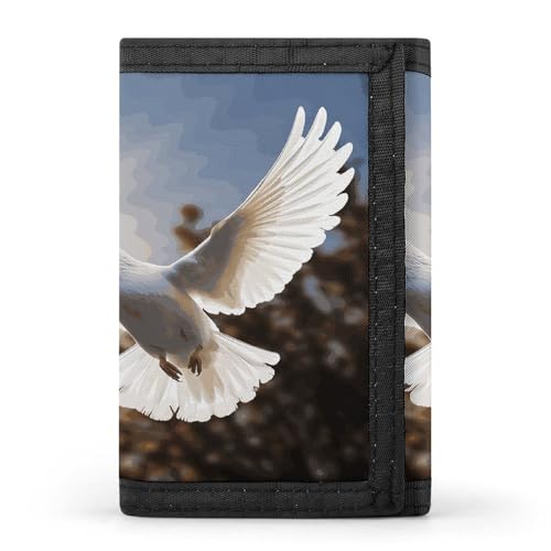 White Dove Flying in The Sun Trifold Wallet Trifold Wallets for Men Women Slim Wallet Mens Wallet Trifold Front Pocket Wallet | Versatile Wallets with 8 Credit Card Holder, Style, One Size, Stil:, von JTKBNVM