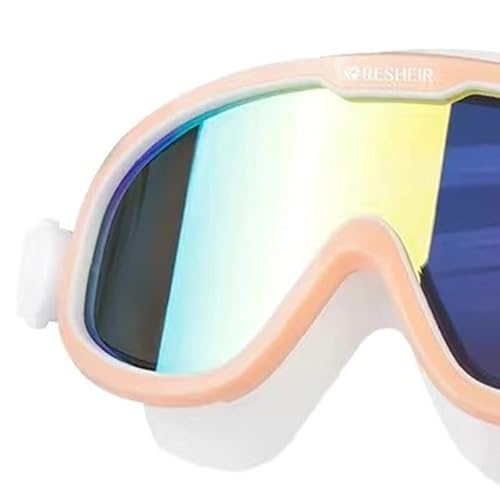 JTLB Schwimmbrille mit Großem Rahmen, Auslaufsichere, Modische Schwimmbrille für Männer und Frauen, Weite Sicht, Anti-Beschlag-Schwimmbrille mit 3D-Absaugung, Ergonomisches Design von JTLB