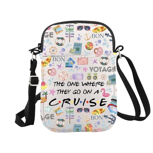 Cruise Trip Gift The One Where They Go On A Cruise Zipper Pouch Makeup Bag, On Cruise Cr EU, Kosmetiktasche mit Aufdruck von JTOUK