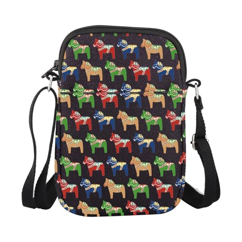 Make-up-Tasche mit schwedischem Dala-Pferd, traditionelles rotes Dala-Pferd, Geschenk, schwedisches Souvenir, Geschenk, Dale Horse Cr EU, Kosmetiktasche mit Aufdruck von JTOUK