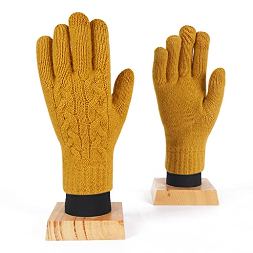 JTQYFI Unisex Winterhandschuhe Gestrickt Vollfinger Fleece Futter Handschuh Slip Handschuh Reiten von JTQYFI