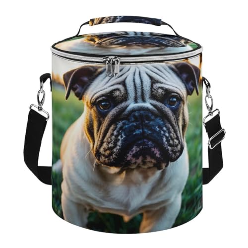 Auslaufsichere Kühltasche für den Außenbereich, Motiv: Englische Bulldoggen, weiche Kühltasche, tragbare Gefriertasche mit verstellbarem Schultergurt von JTREWBV