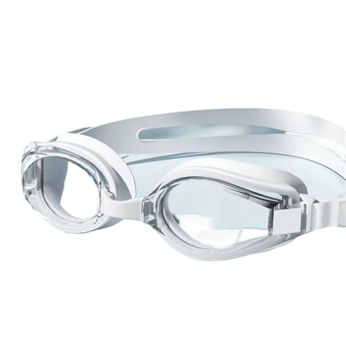 JUANYAO Schwimmbrille 1pc Unisex Schwimmen Brille Anti-Fog wasserdichte Erwachsene Schwimmen Brille Keine Undicht Einstellbare Schwimmen Gläser Für Schwimmen(White Clear Lens) von JUANYAO