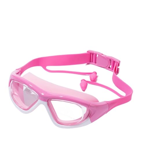 JUANYAO Schwimmbrille 3PCS Kinder Kleine Rahmen Schwimmen Brille Mit Ohrstöpsel Kinder Anti-Fog-Schwimmen Gläser Jungen Mädchen Pool Strand gläser Für Schwimmen(Light Pink) von JUANYAO