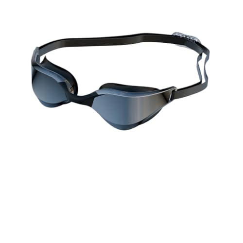 JUANYAO Schwimmbrille Professionelle Anti-Fog-Schwimmbrille for Erwachsene, Herren und Damen, mit HD-Weitwinkelobjektiv, wasserdicht, verstellbar, Silikon-Schwimmbrille Für Schwimmen(Black Silver) von JUANYAO