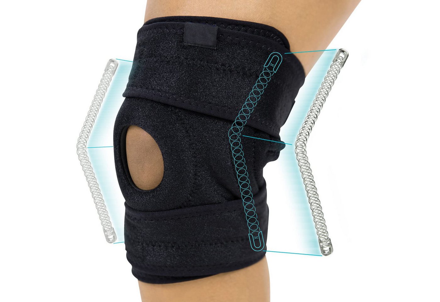 JUBOUEL Kniebandage Sport Kniebandage unterstützend Einstellbare Kniebandage Kieselerde (Verstellbare Kniebandage für Sportschutz und Genesung, 1-tlg., deal für Meniskusrisse, Arthritis und allgemeine Knieschmerzen), Schnell trocknendes Kühlgewebe, starker Klettverschluss von JUBOUEL