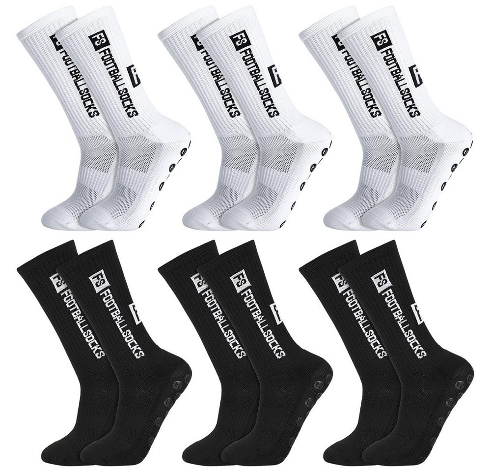 JUBOUEL Sportsocken Sportsocken Rutschfeste Grip Fußballsocken 6 Paar 39-46 Basket Laufe Sporttraining, bequem und atmungsaktiv, modisch und langlebig von JUBOUEL