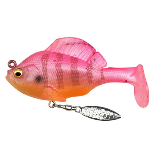 JUCHRZEY 10 g/6 cm T-Tail Swimbaits 3D Eyes Blades Köder 360 Grad drehbare Top-Wasser-Angelköder für Süßwasser-Salzwasser von JUCHRZEY