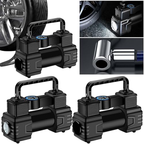 JUCHRZEY Auto-Reifenpumpe, 12 V, 150 PSI, tragbare automatische Luftpumpe, Digitalanzeige (mit Licht) von JUCHRZEY