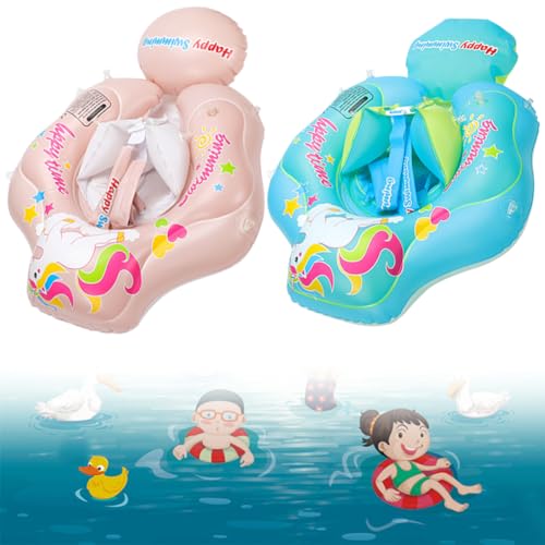 JUCHRZEY Baby-Schwimmring, Kindersitzring mit Sonnenschutz for Kinder und Kleinkinder (Rosa S) von JUCHRZEY