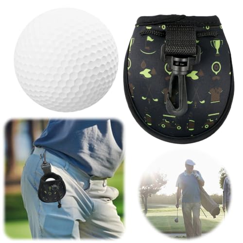 JUCHRZEY Golfball-Reinigungsbeutel, tragbare Golfball-Tasche mit Karabiner, wasserdichte Ball-Aufbewahrungstasche, Golfball-Trockenreinigungstasche, Geschenk für Männer, passend für Golfwage von JUCHRZEY