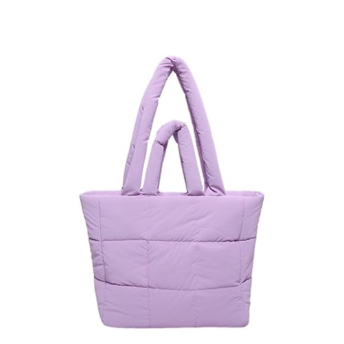 JUCHRZEY Puffer-Einkaufstasche für Damen, weiche Wolken-Einkaufstasche, große Kapazität, gepolsterte Schulterhandtasche, leichte Gesteppte Tragetasche, einfarbig, Outdoor-Reisetasche von JUCHRZEY