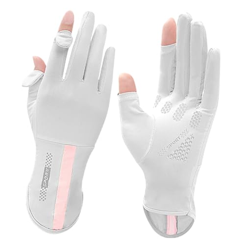 JUCHRZEY Sonnenschutz-Handschuhe für Damen, Vollfinger-Touchscreen für Radfahren, Fahren (schwarz) von JUCHRZEY