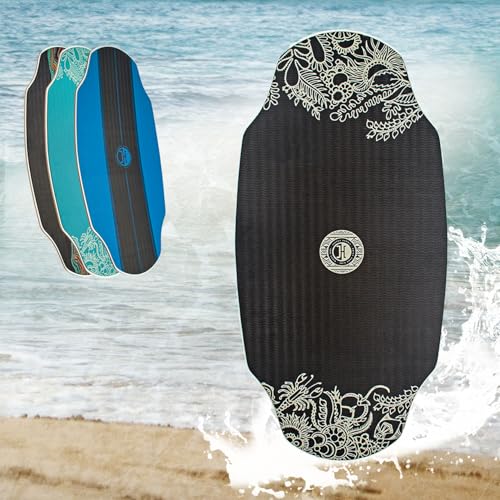 JUCKER HAWAII Skimboard HPL AKA Black Pro - Profi Skimboard mit doppelseitiger HPL Beschichtung und Eva Anti-Rutsch Schicht, High-End Skimboard - Ultra schnell, langlebig und bis 115 kg belastbar von JUCKER HAWAII