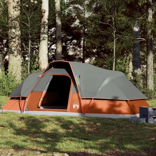 Kuppel-Familienzelt 9 Personen Grau und Orange Wasserdicht, JUDYY Caming Zelt, Camping Tents, Camping-Zelt - 94565 von JUDYY