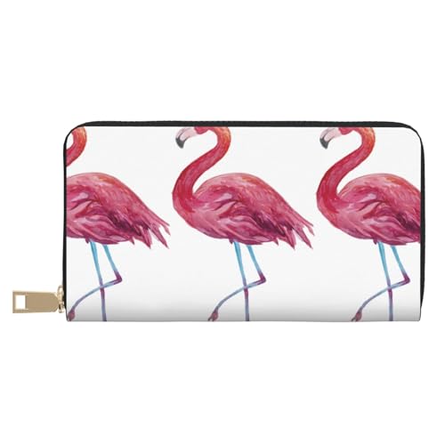 JUEXDEME Flamingos Lange Kunstleder-Clutch, schick, stilvolle Damengeldbörsen für moderne Frauen, großes Fassungsvermögen, Kartenhalter und Organizer-Taschen, strapazierfähige Geldbörse, Handtasche von JUEXDEME