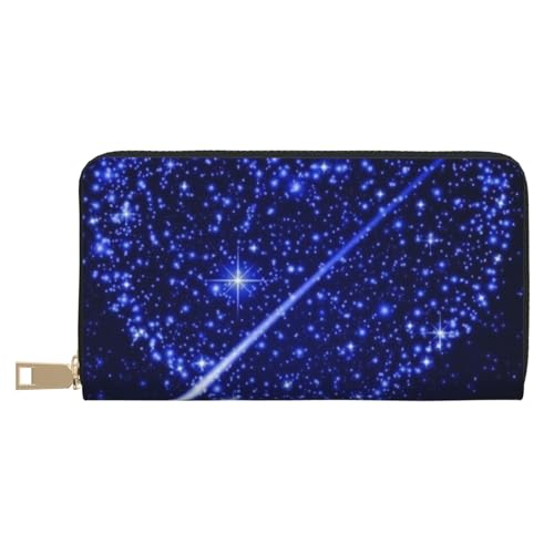 JUEXDEME Shooting Star Heart Lange Kunstleder-Clutch, schick, stilvolle Damen-Geldbörsen für moderne Frauen, großes Fassungsvermögen, Kartenhalter und Organizer-Taschen, strapazierfähige Geldbörse, von JUEXDEME