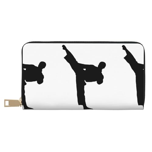 JUEXDEME Taekwondo Martial Arts lange Clutch aus Kunstleder, schick, stilvolle Damengeldbörsen für moderne Frauen, großes Fassungsvermögen, Kartenhalter und Organizer-Taschen, strapazierfähige von JUEXDEME