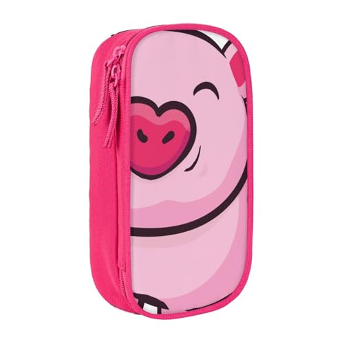 JUEXDEME Tasche für Schule, Bürobedarf, großes Fassungsvermögen, Smile, rosa Schwein, großes Fassungsvermögen, Federmäppchen für Studenten, Schreibwaren-Tasche, Stiftebox, Schreibtisch-Organizer mit von JUEXDEME