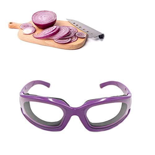 Zwiebelbrille,Zwiebel Brille Anti-Spritzwasser Brille zwiebelschneiden Augenschutz Zwiebel-Schutzbrille Schutzbrille für Brillenträger für Frauen Männer Küche Verwenden Sie Outdoor-Aktivitäten Violett von JUHONNZ