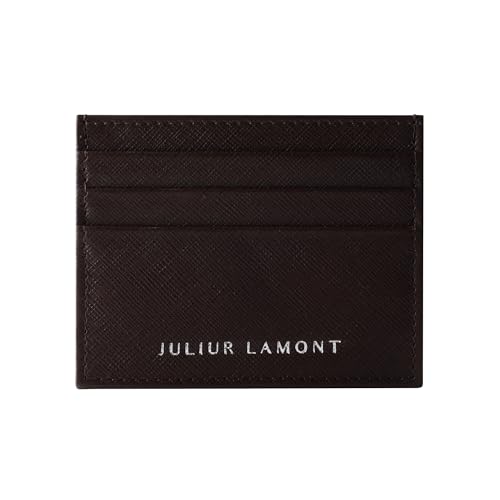 JULIUR LAMONT® Kartenetui Herren | Kartenetui Damen | Slim Kartenhalter aus Leder | Unisex Kreditkartenetui mit 6 Fächer | Card Holder mit Geschenkbox (Braun) von JULIUR LAMONT