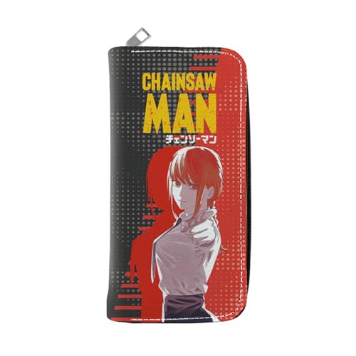 JUMBOZ Chains-aw Man Anime Wallet, Kunstleder Card Wallet mit Reißverschluss, Reise-Kulturbeutel für Ausweis Banknote Münze Foto(Color:Multicolor 17) von JUMBOZ