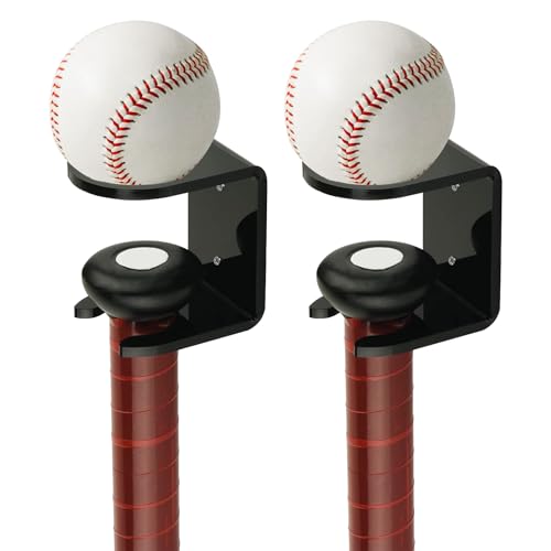 JUMRHFAN 2 Stück Wandhalterung für Baseball-Aufbewahrung, Acryl-Baseballschlägerhalter, Sportgeräte-Organizer zur Präsentation von Schlägern und Bällen zu Hause oder im Baseballstadion (Schwarz) JUMRHFAN 2 Stück Wandhalterung für Baseball-Aufbewahrung, Acryl-Baseballschlägerhalter, Sportgeräte-Organizer zur Präsentation von Schlägern und Bällen zu Hause oder im Baseballstadion (Schwarz) von JUMRHFAN
