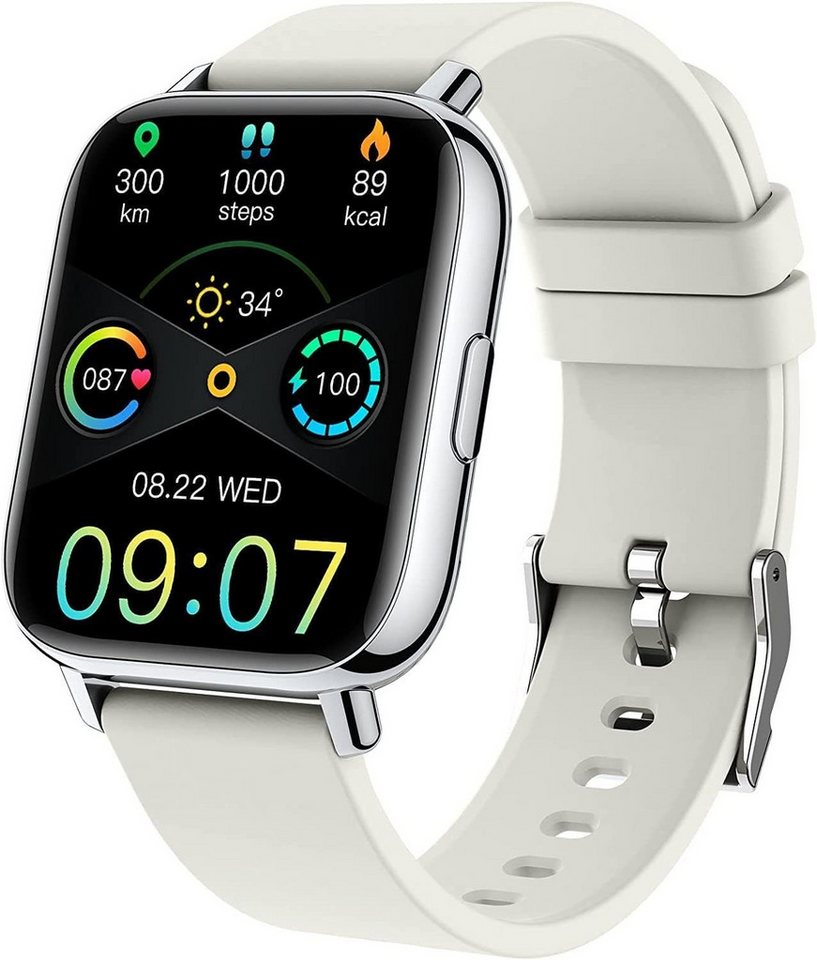 JUNG UAUE Smartwatch Damen & Herren Fitnessuhr, mit Bluetooth Smartwatch (4,29 cm/1,69 Zoll) 7 Tage Akku, 100+ Trainingsmodi, mit Android / iOS, Smarte Uhr für Sport, Smart Uhr Herren, Fitnesstracker, Wasserdicht, Schrittzähler Uhr, Fitnessuhr, Fitness Tracker, Sportuhr, Sportuhren Damen Herren Sport von JUNG