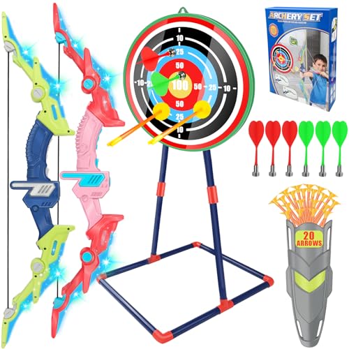 JUOIFIP 2 IN 1 Pfeil und Bogen Kinder, Bogenschießen Set Kinder Geschenke für ab 4-12 Jahre alte Jungen, Bogenschießen Ziel Outdoor Indoor Spielzeug für Kinder JUOIFIP 2 IN 1 Pfeil und Bogen Kinder, Bogenschießen Set Kinder Geschenke für ab 4-12 Jahre alte Jungen, Bogenschießen Ziel Outdoor Indoor Spielzeug für Kinder von JUOIFIP