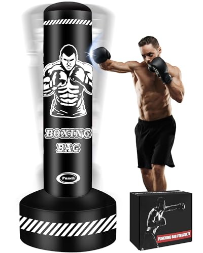 JUOIFIP Boxsack Stehend Erwachsene, 180cm Schwerer Sack für Erwachsene Teenager Boxsack mit Ständer, Kickboxsack für MMA Muay Thai Fitness Taekwondo Training JUOIFIP Boxsack Stehend Erwachsene, 180cm Schwerer Sack für Erwachsene Teenager Boxsack mit Ständer, Kickboxsack für MMA Muay Thai Fitness Taekwondo Training von JUOIFIP