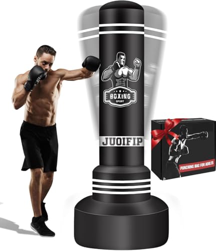 JUOIFIP Boxsack Stehend für Erwachsene - 180 cm Schwerer Boxsack, Männer Stehboxsack Aufblasbarer Kickboxsack Kinder für Reaktionstraining MMA Muay Thai Fitness Taekwondo JUOIFIP Boxsack Stehend für Erwachsene - 180 cm Schwerer Boxsack, Männer Stehboxsack Aufblasbarer Kickboxsack Kinder für Reaktionstraining MMA Muay Thai Fitness Taekwondo von JUOIFIP
