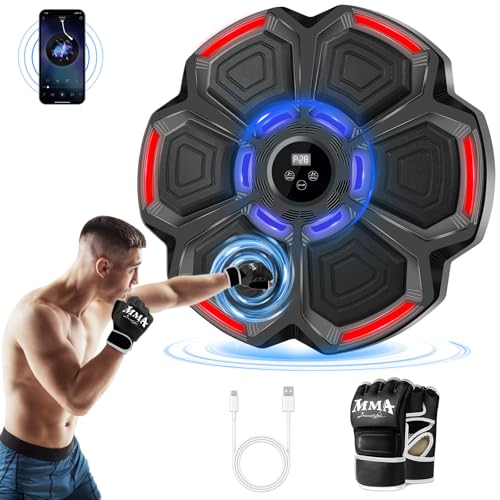 JUOIFIP Music Boxing Machine für Kinder und Erwachsene, Intelligente Bluetooth Boxautomat mit Boxhandschuhen, Wandmontierte Elektronische Boxmaschine mit Musik für Home Fitnessstudio Training Indoor JUOIFIP Music Boxing Machine für Kinder und Erwachsene, Intelligente Bluetooth Boxautomat mit Boxhandschuhen, Wandmontierte Elektronische Boxmaschine mit Musik für Home Fitnessstudio Training Indoor von JUOIFIP